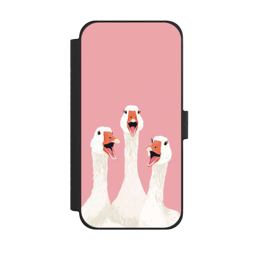 Apple iPhone 15 Pro Max NIVOflip Drei Gänse Rosa mit KI