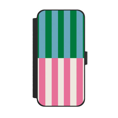 Apple iPhone 15 Pro Max NIVOflip Motif Rayé Vert Rose