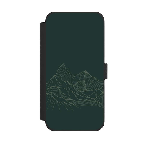 Apple iPhone 15 Pro Max NIVOflip Berg Line Art Grün