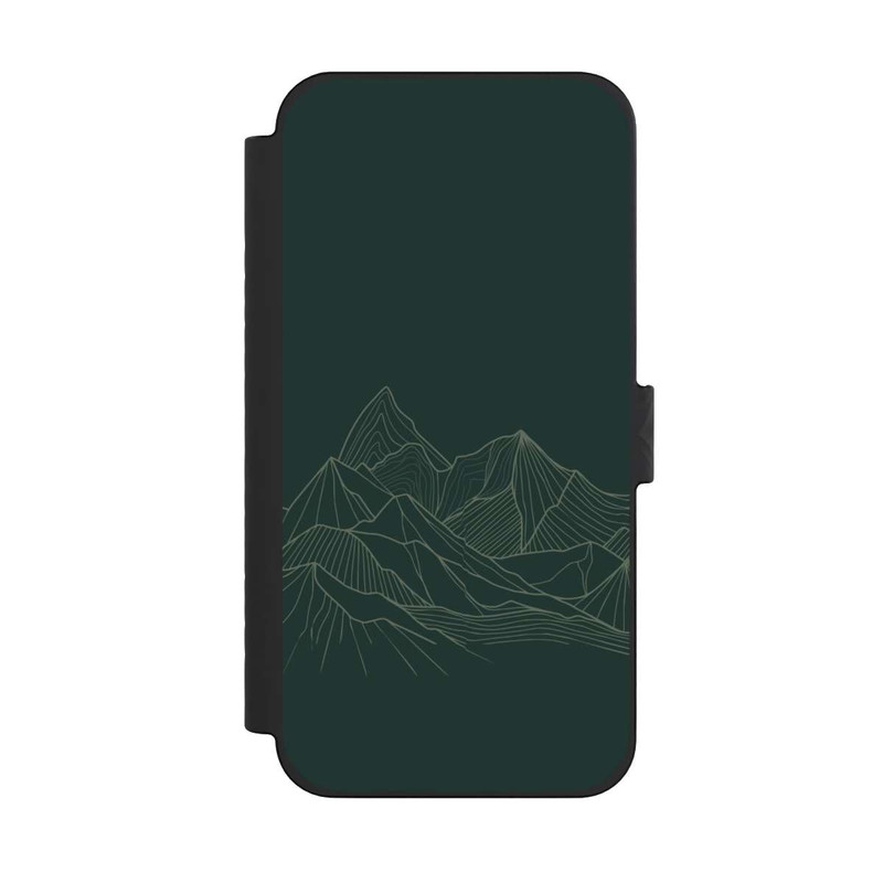 iPhone 15 Pro Max NIVOflip Berg Line Art Grün