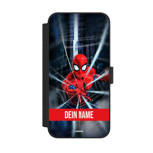 Apple iPhone 15 Pro Max NIVOflip Spiderman Webs in Action Personalisierbar