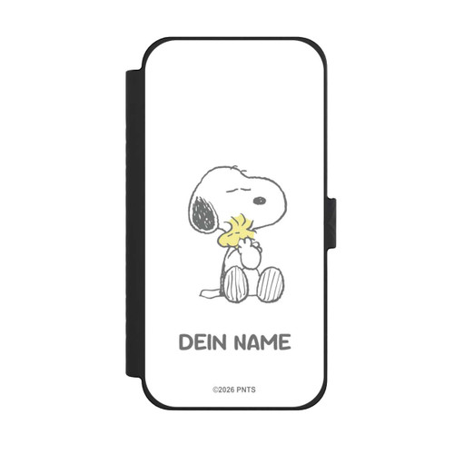 Apple iPhone 15 Pro Max NIVOflip Snoopy And Woodstock Cuddling Personalisierbar