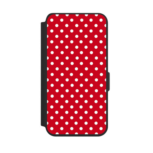 Samsung Galaxy S24 NIVOflip Polka Dots Dunkelrot und Weiß