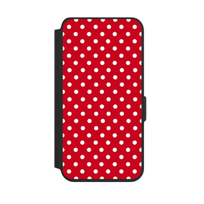 Galaxy S24 NIVOflip Polka Dots Dunkelrot und Weiß