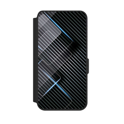 Samsung Galaxy S24 NIVOflip Blaue Linien auf Karbon