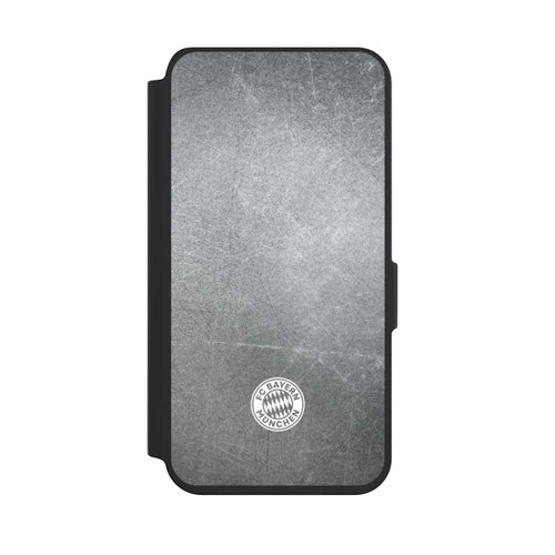 Samsung Galaxy S24 NIVOflip Klassisches FCB Logo Klein - Weiß auf Metalllook