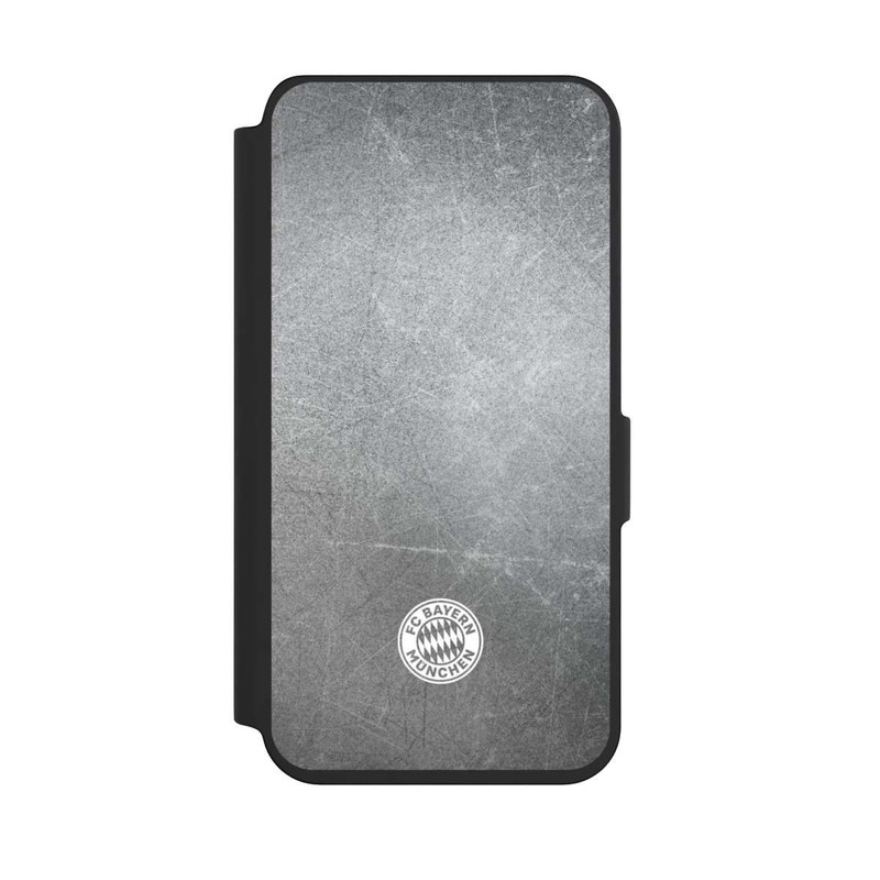 Galaxy S24 NIVOflip Klassisches FCB Logo Klein - Weiß auf Metalllook