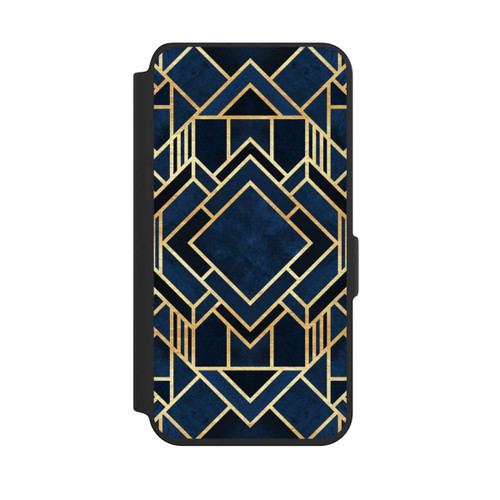 Samsung Galaxy S24 NIVOflip Kunst Deko Blau Golddruck