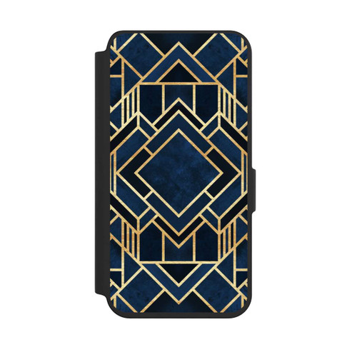 Samsung Galaxy S24 NIVOflip Kunst Deko Blau Golddruck