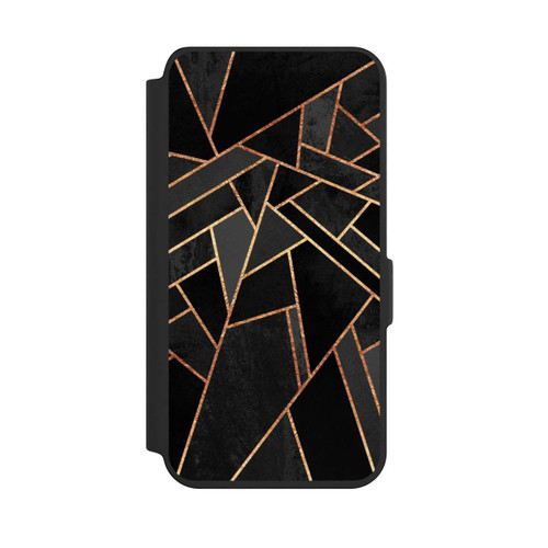 Samsung Galaxy S24 NIVOflip Schwarze Nacht Gold Druck