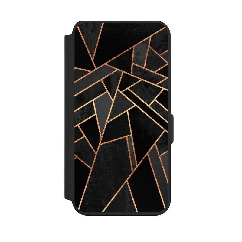 Galaxy S24 NIVOflip Schwarze Nacht Gold Druck