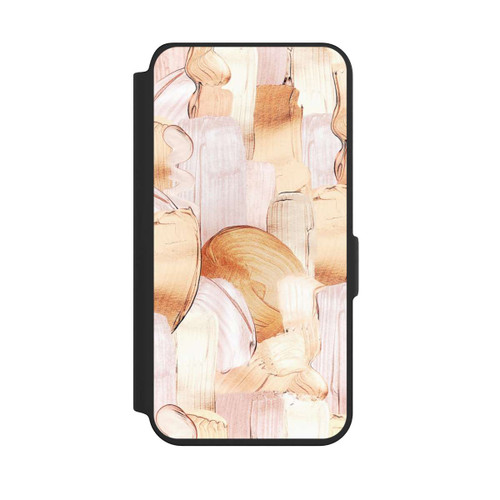 Samsung Galaxy S24 NIVOflip White/Gold Brush Pattern