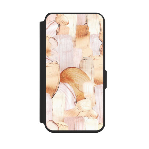 Samsung Galaxy S24 NIVOflip White/Gold Brush Pattern