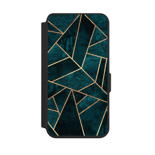 Samsung Galaxy S24 NIVOflip Tief Blaugrün Stein Gold Druck