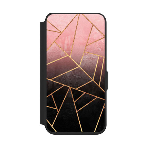 Samsung Galaxy S24 NIVOflip Pinker und Schwarzer Stein Gold Druck
