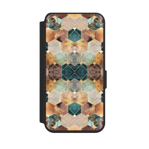 Samsung Galaxy S24 NIVOflip Naturfarbene Sechsecke und Diamanten