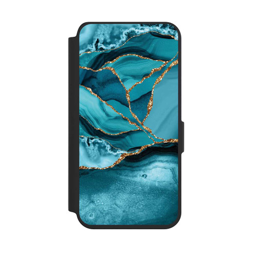 Samsung Galaxy S24 NIVOflip Eisblaue Marmor Landschaft