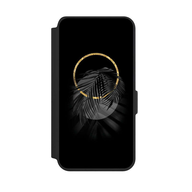 Galaxy S24 NIVOflip tropische Blätter schwarz