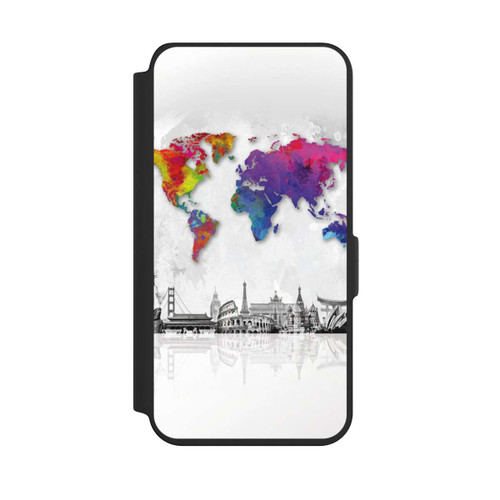 Samsung Galaxy S24 NIVOflip Weltkarte mit Skyline