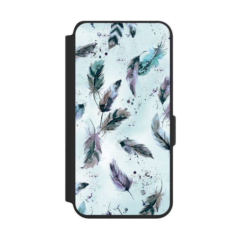 Galaxy S24 NIVOflip Magische Federn Sanftes Blau