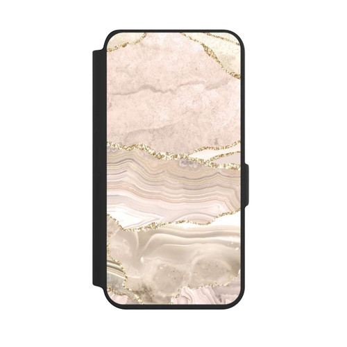 Samsung Galaxy S24 NIVOflip Marmor rosa-goldene Streifen