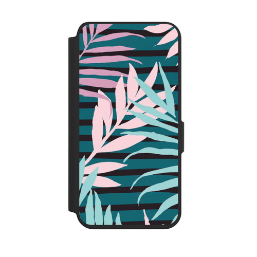 Samsung Galaxy S24 NIVOflip Pastel Jungle Leaves Pink Teal Seamless