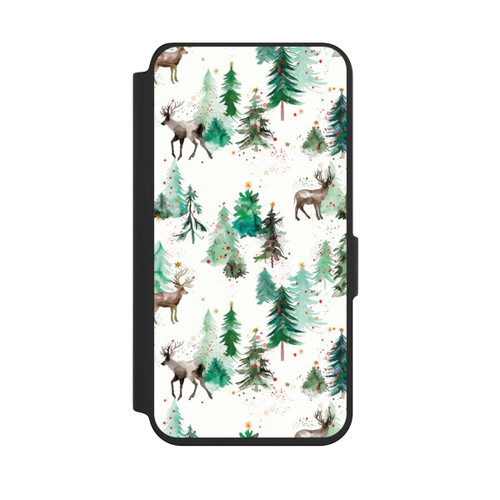 Samsung Galaxy S24 NIVOflip Hirsche und Winterweihnachtsbäume