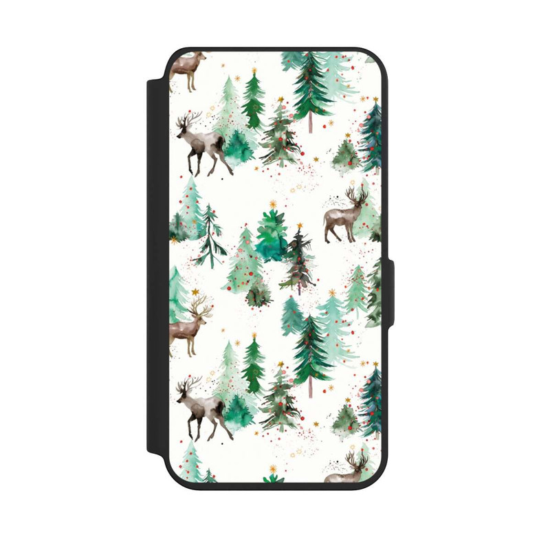 Galaxy S24 NIVOflip Cerfs et arbres de Noël d'hiver