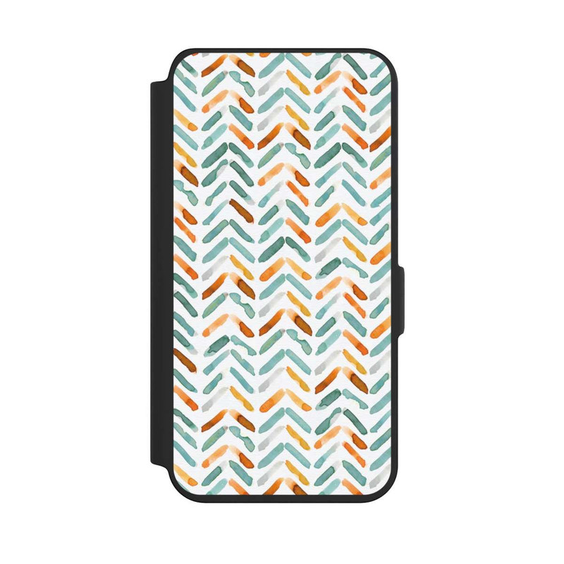 Galaxy S24 NIVOflip Elegant Fall Chevron Blue Orange