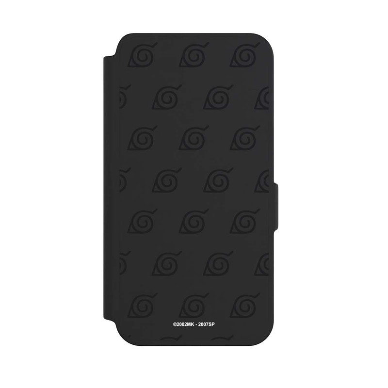 Galaxy S24 NIVOflip Konoha Pattern Noir sur Fond Transparent