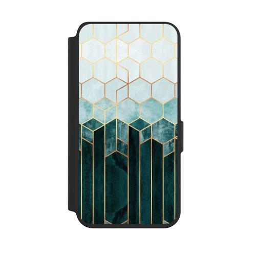 Samsung Galaxy S24 NIVOflip Blaugrüne Sechsecke