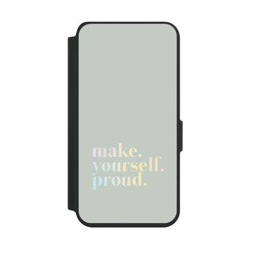 Samsung Galaxy S24 NIVOflip Make Yourself Proud Zitat-Minze und Farbverlauf
