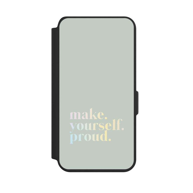 Galaxy S24 NIVOflip Make Yourself Proud Zitat-Minze und Farbverlauf