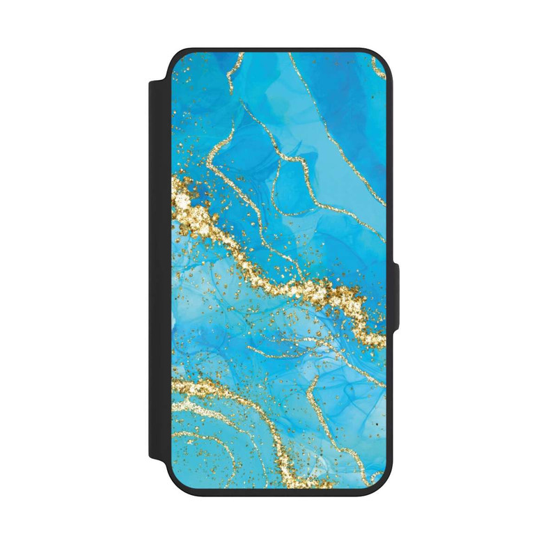 Galaxy S24 NIVOflip Fond Turquoise & Or