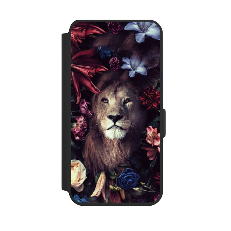 Galaxy S24 NIVOflip Lion & Fleurs Colorées