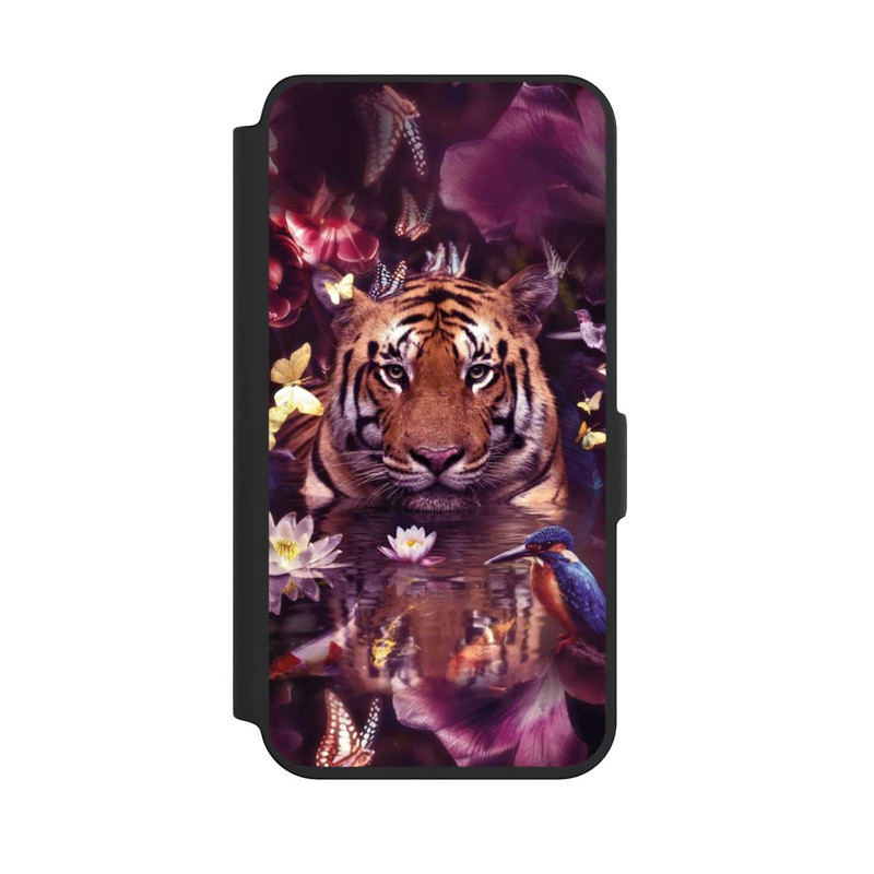 Galaxy S24 NIVOflip Tiger Blumenrahmen