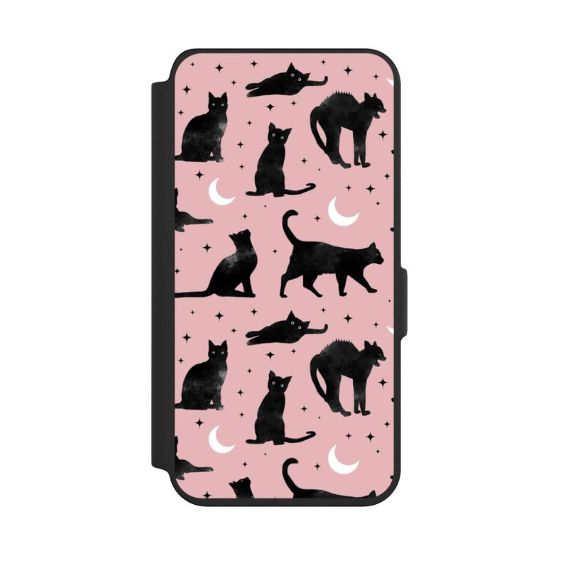 Galaxy S24 NIVOflip Lune & Chats Fond Rose