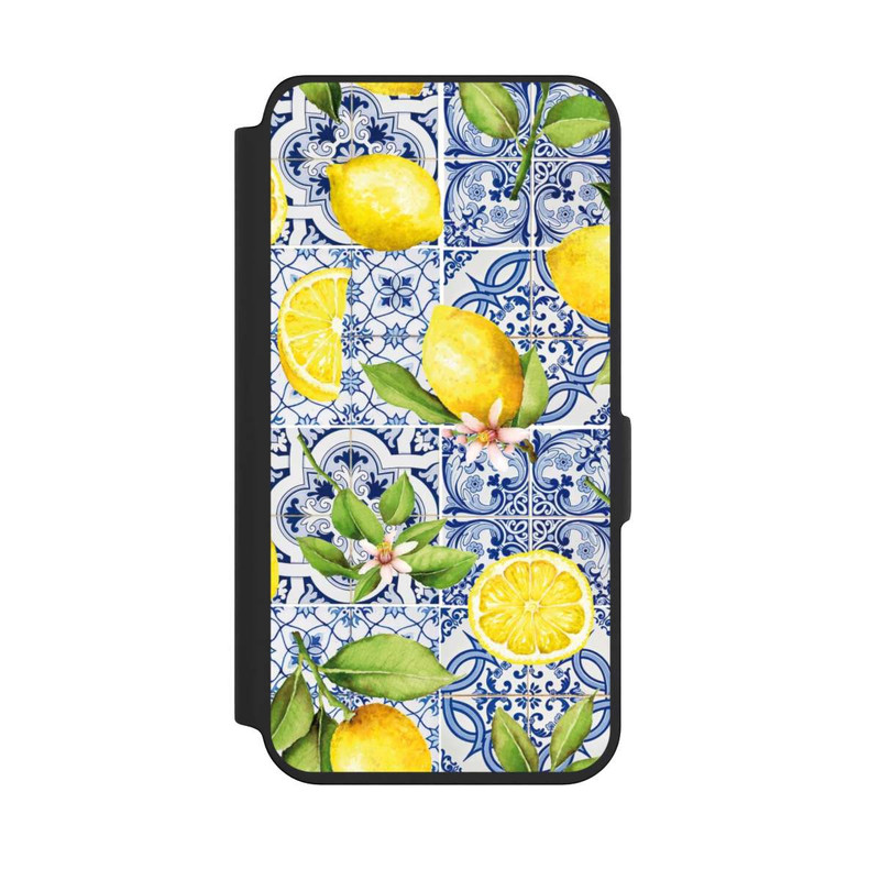 Galaxy S24 NIVOflip Mediterrane Amalfi Küste mit Blauen Kacheln und Zitronen