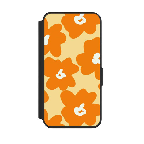 Samsung Galaxy S24 NIVOflip Retro floral pattern Päivi yellow orange