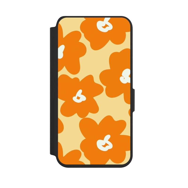 Galaxy S24 NIVOflip Retro Blumenmuster Päivi Gelb Orange