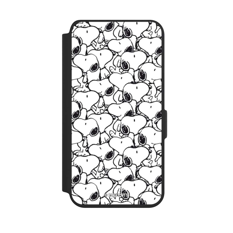 Galaxy S24 NIVOflip Snoopy Pattern Noir & Blanc