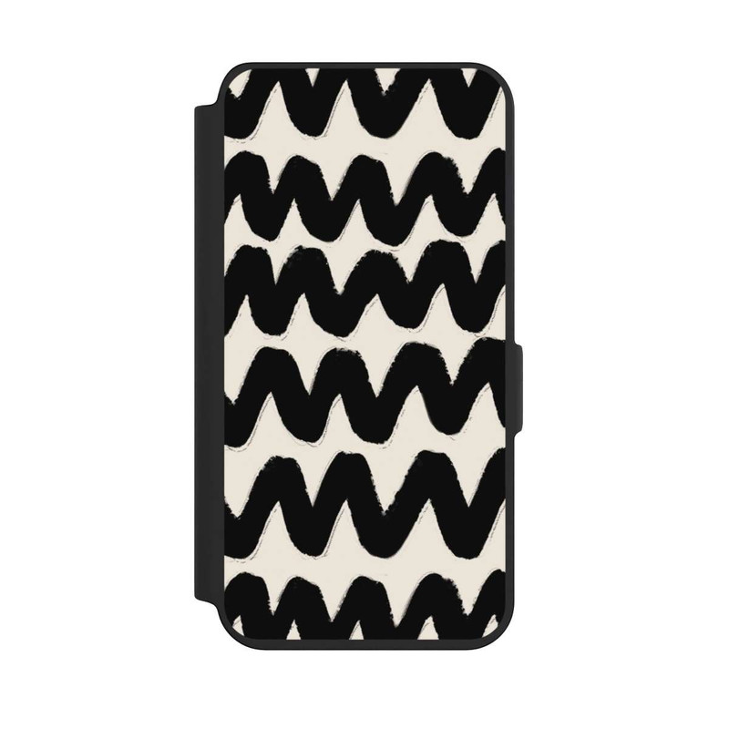 Galaxy S24 NIVOflip Vagues Noires Pattern