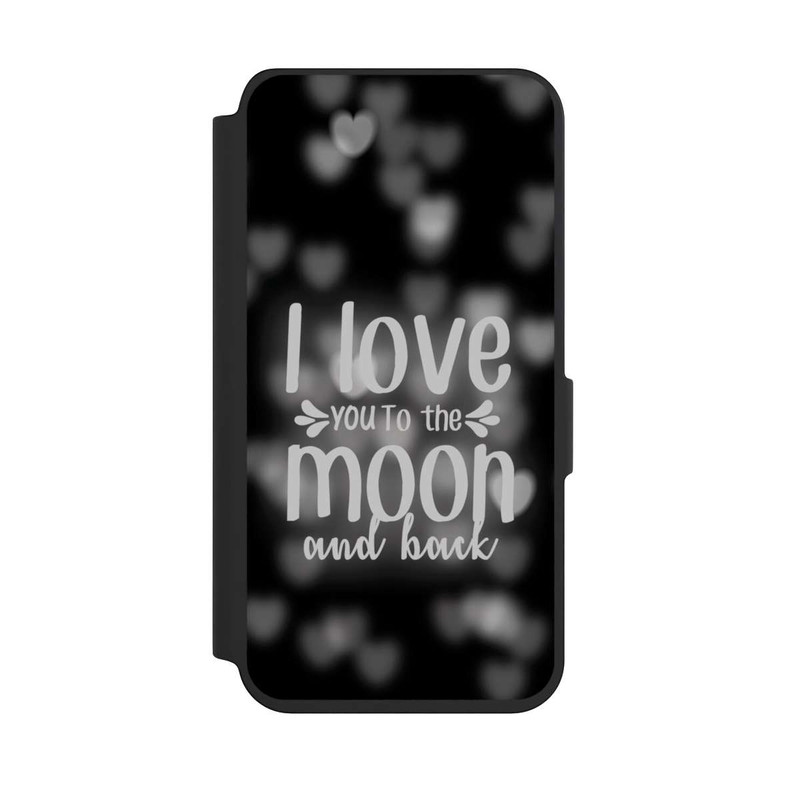 Galaxy S24 NIVOflip I Love You to The Moon And Back Black Hearts