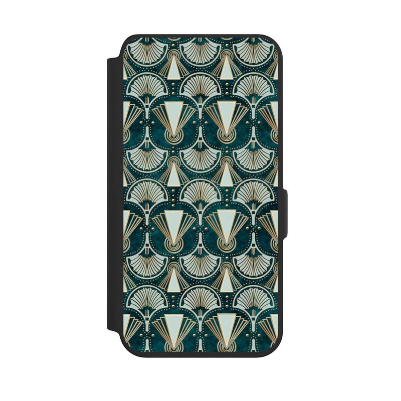 Galaxy S24 NIVOflip Art Deco Green Pattern