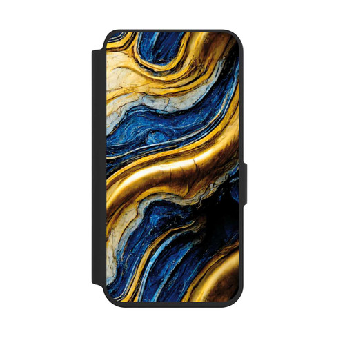 Samsung Galaxy S24 NIVOflip Struktur im Royalblau- und Gold-Look