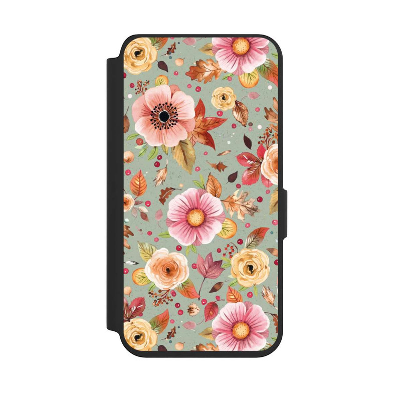 Galaxy S24 NIVOflip Fleurs d'automne Vert tendre