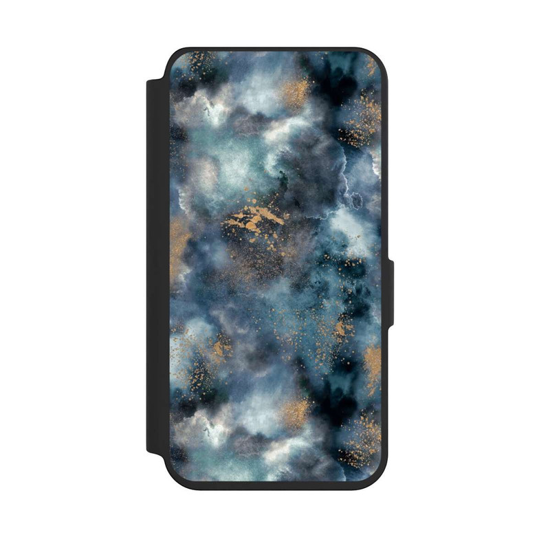Galaxy S24 NIVOflip Smoky Marble Watercolor Navy