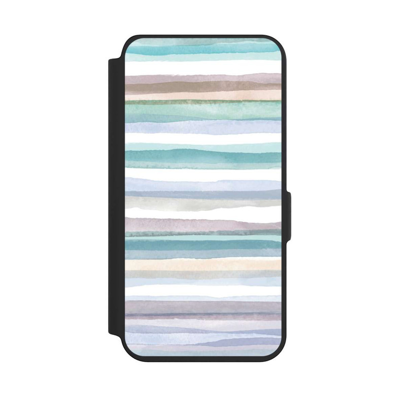 Galaxy S24 NIVOflip Pastellfarbene Streifen Blau