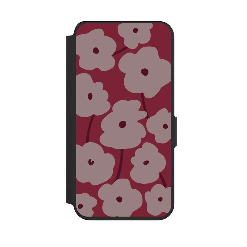 Galaxy S24 NIVOflip Fleurs Minimalistes Bordeaux