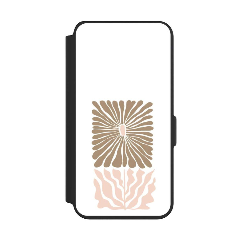 Galaxy S24 NIVOflip Fleur Boho Caramel sur Blanc